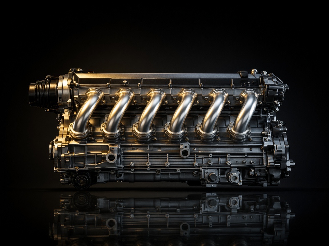 Inline-six on a dark bench